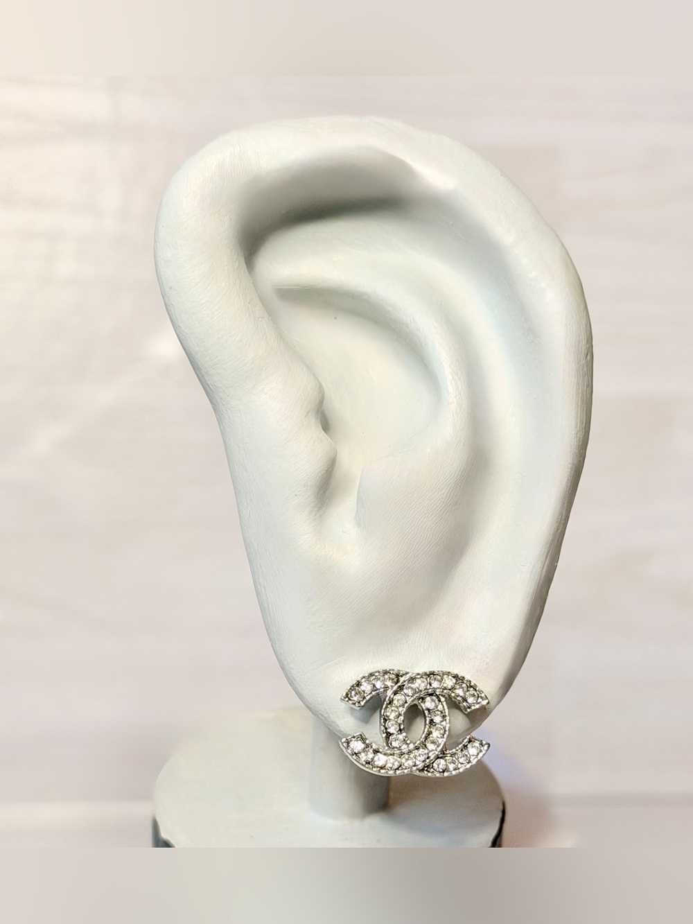 CC Silver Small Crystal-Embellished Stud Earrings - Silver Tone